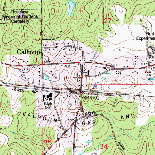 Topographic Map of Calhoun Post Office, LA