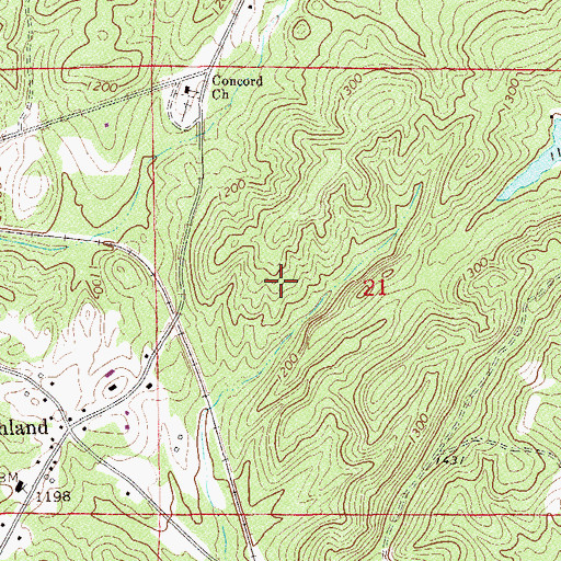 Topographic Map of McClure Number One Prospect, AL