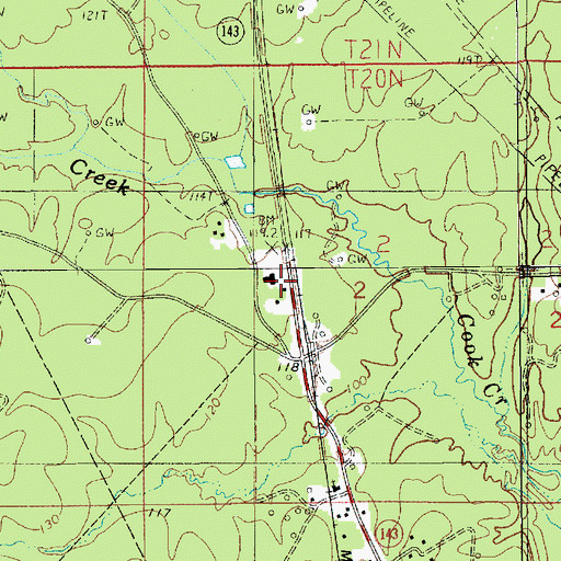 Topographic Map of Spencer Post Office, LA