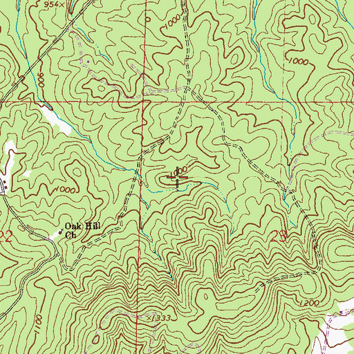 Topographic Map of Flemming Mine, AL