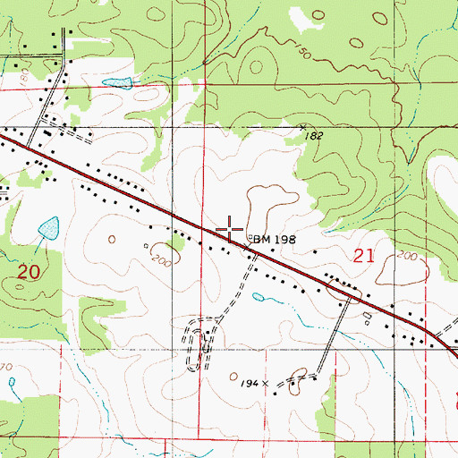Topographic Map of Stevens Plantation (historical), LA