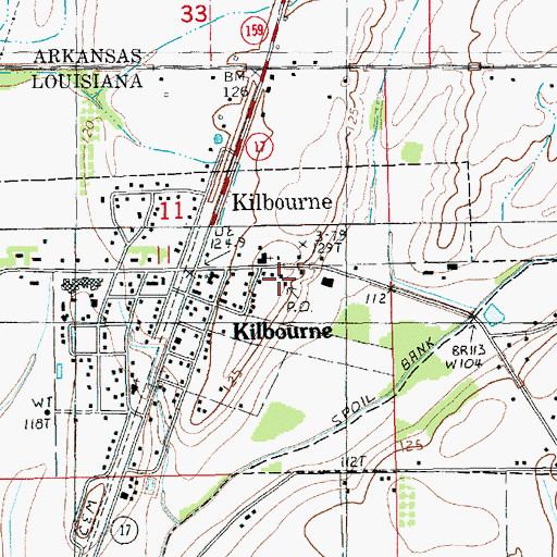 Topographic Map of Kilbourne Post Office, LA
