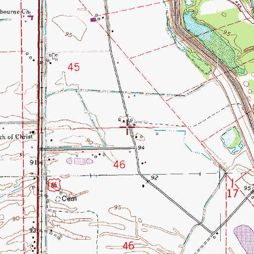 Topographic Map of Melbourne Plantation, LA