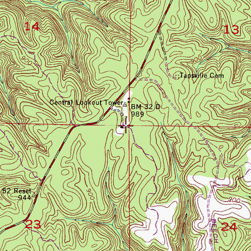 Topographic Map of Black Warrior Work Center, AL