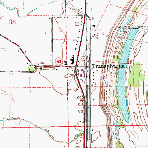 Topographic Map of Transylvania Post Office (historical), LA
