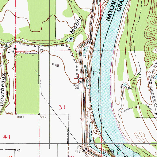 Topographic Map of Cockfield (historical), LA