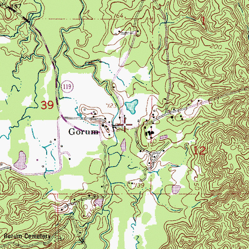 Topographic Map of Gorum Post Office, LA