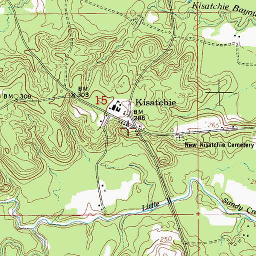 Topographic Map of Kisatchie Post Office, LA