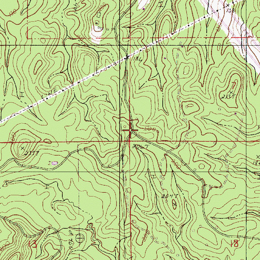 Topographic Map of Knightville (historical), LA
