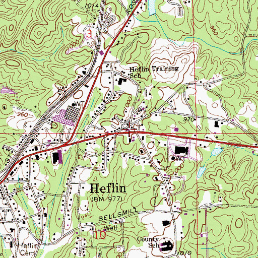 Topographic Map of Shoal Creek Ranger District Office, AL