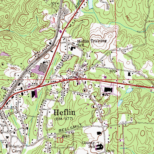 Topographic Map of Shoal Creek Ranger District Office, AL