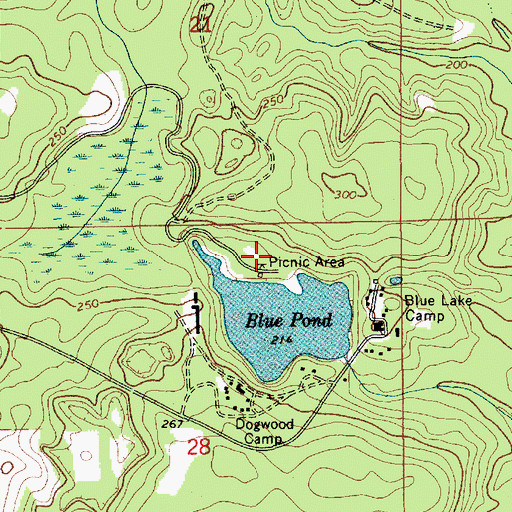 Topographic Map of Blue Pond Picnic Area, AL