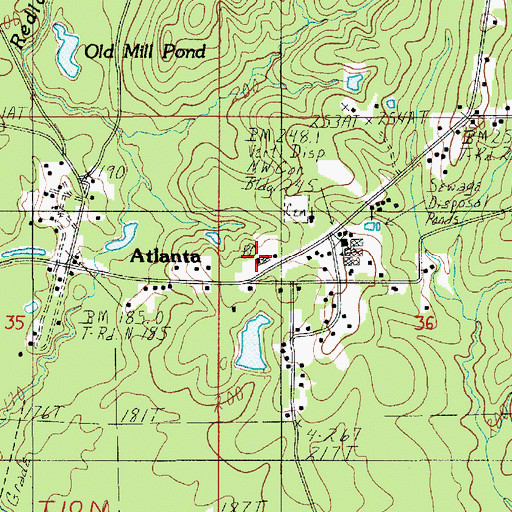 Topographic Map of Atlanta Post Office, LA