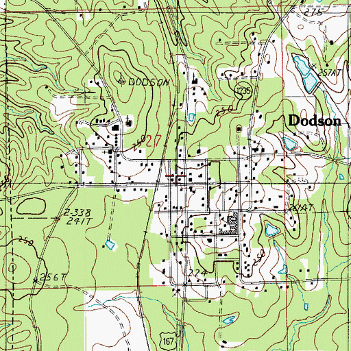 Topographic Map of Dodson Post Office, LA