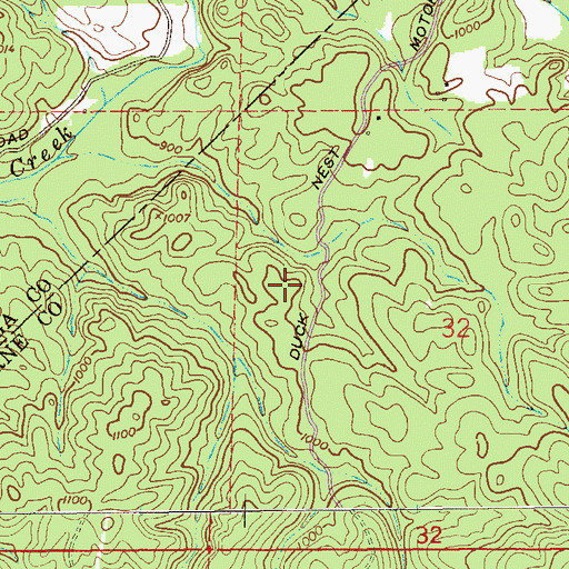 Topographic Map of Duck Nest Hunten Camp, AL