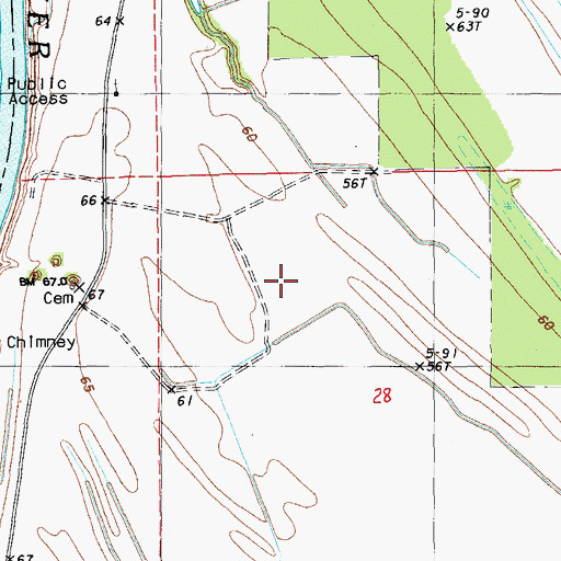 Topographic Map of Oneonta Plantation, LA