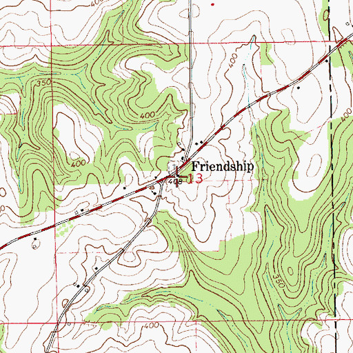 Topographic Map of Friendship Church, AL