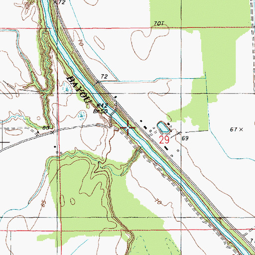 Topographic Map of Egypt Ferry (historical), LA