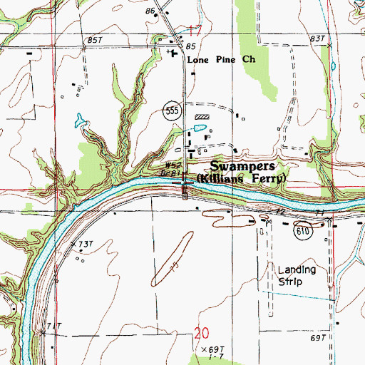 Topographic Map of Kollen Landing, LA