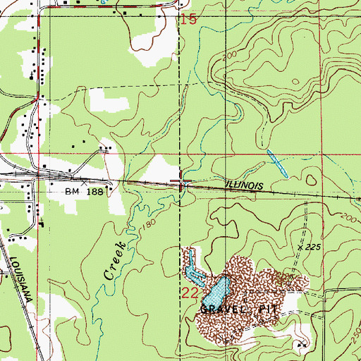 Topographic Map of Fellowship Branch, LA