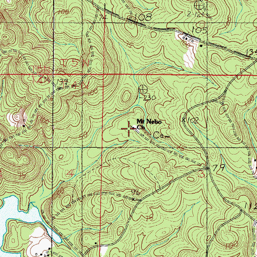 Topographic Map of Mount Nebo Church, AL