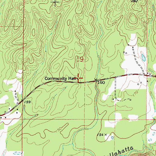 Topographic Map of Opine Community House, AL