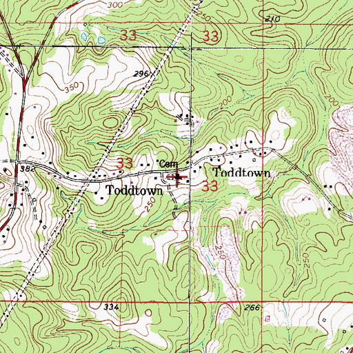 Topographic Map of Pine Chapel Number 2 Baptist Church, AL