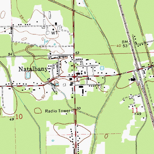 Topographic Map of Natalbany Post Office, LA