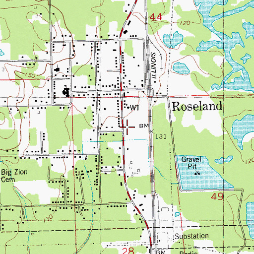 Topographic Map of Roseland Post Office, LA