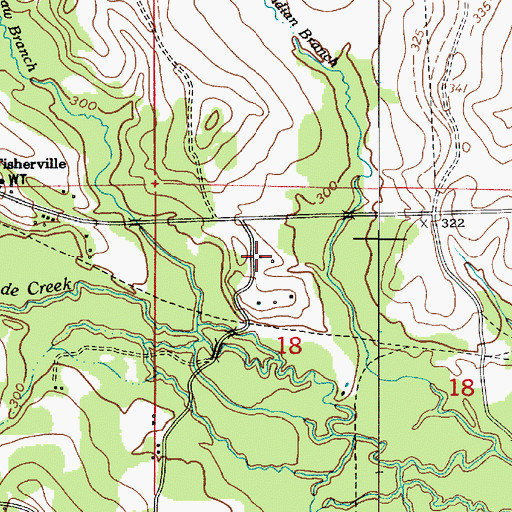 Topographic Map of Kurthwood Post Office, LA
