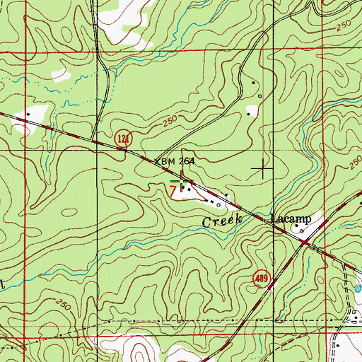 Topographic Map of Lacamp Post Office, LA