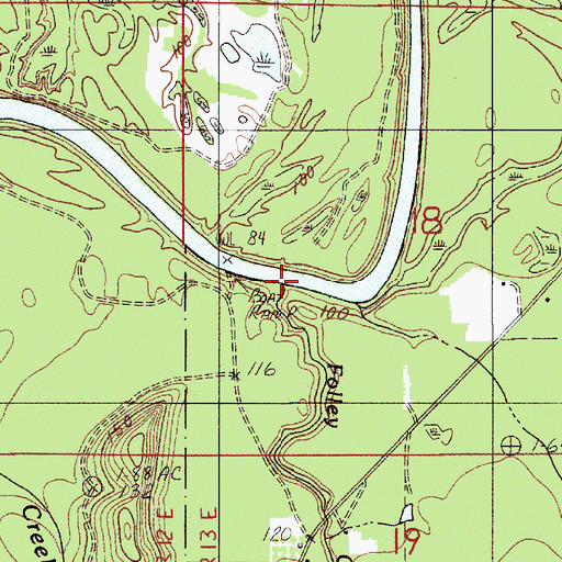 Topographic Map of Folley Creek, AL
