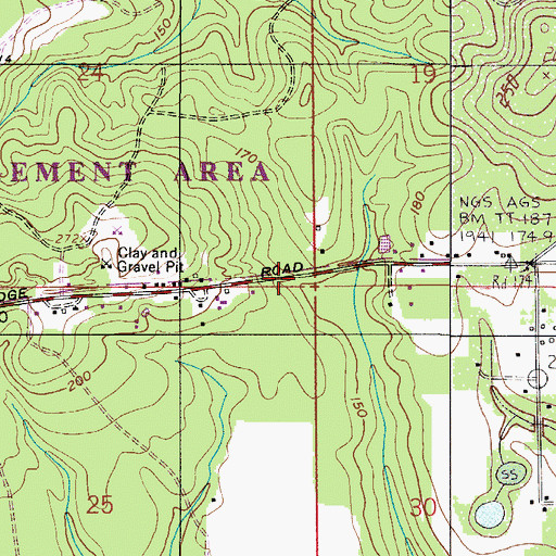 Topographic Map of Ridge Road Baptist Church, AL
