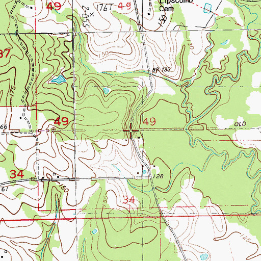 Topographic Map of Oaknolia Post Office (historical), LA