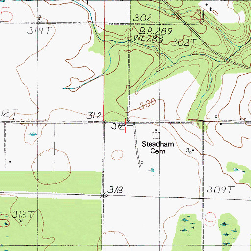 Topographic Map of Steadman Chapel Church, AL