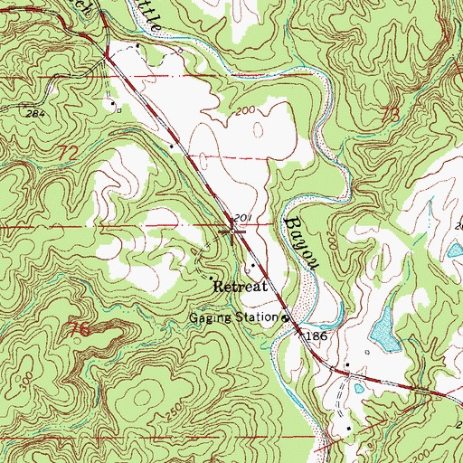 Topographic Map of Retreat Post Office (historical), LA