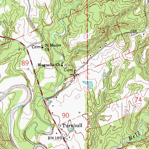 Topographic Map of Turnbull Post Office (historical), LA