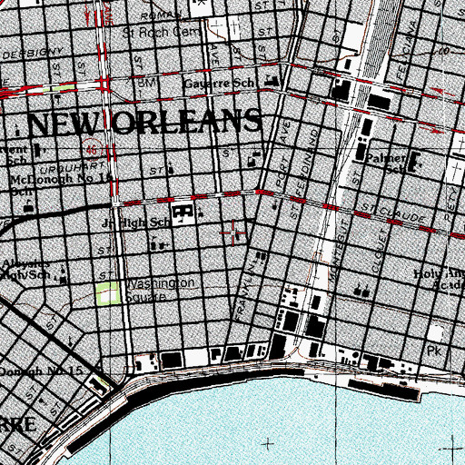Topographic Map of Second Methodist Episcopal Church South (historical), LA