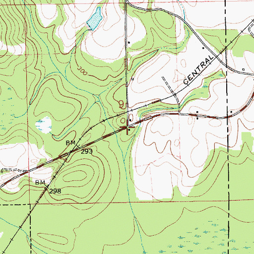Topographic Map of Kingsley, AL