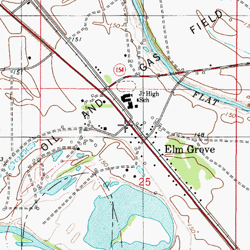 Topographic Map of Elm Grove Post Office, LA