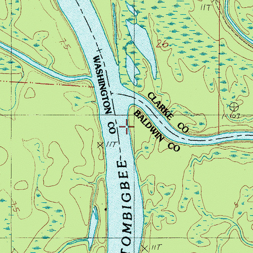 Topographic Map of Millers Landing (historical), AL