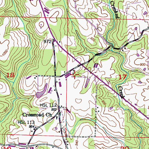 Topographic Map of Crooked Creek (historical), AL
