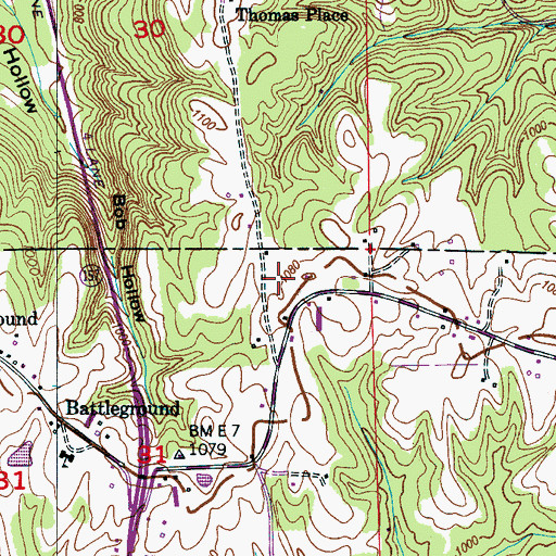 Topographic Map of Day Gap, AL