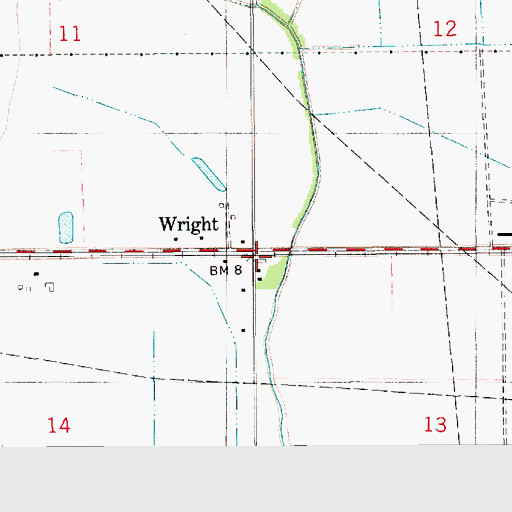 Topographic Map of Wright Post Office (historical), LA