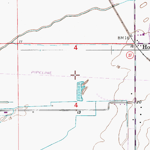 Topographic Map of Holmwood Post Office, LA
