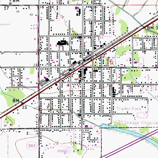Topographic Map of Vinton Post Office, LA