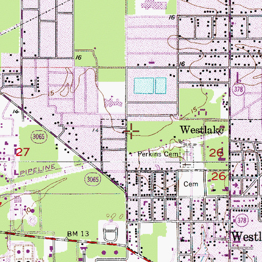 Topographic Map of Westlake Post Office, LA