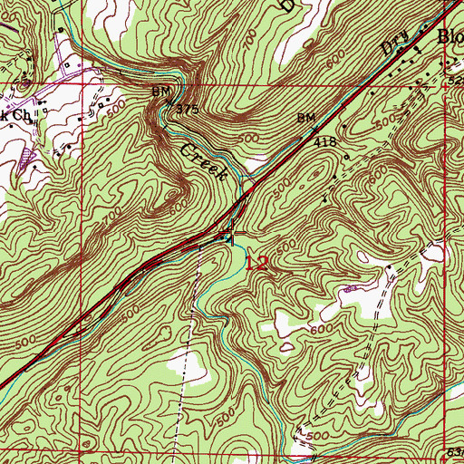 Topographic Map of Cold Spring, AL