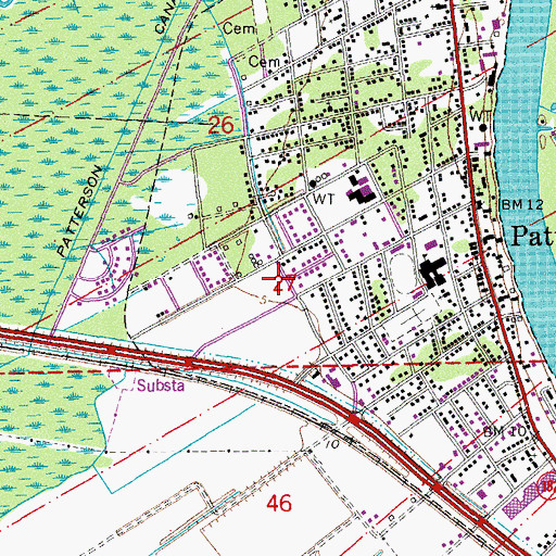 Topographic Map of Patterson Post Office, LA