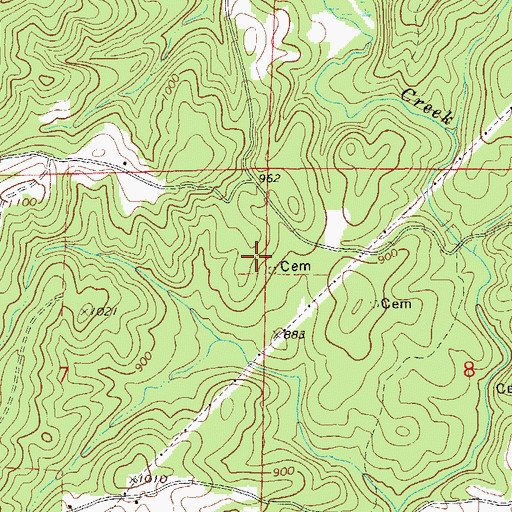 Topographic Map of Rice Mill (historical), AL